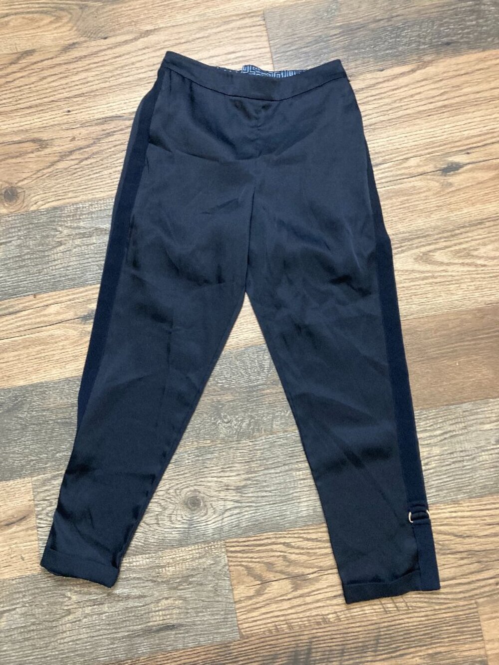 Ted Baker Women’s Size 1 Black Tapered Pants D-Ring Strap Detail Ankle Trousers